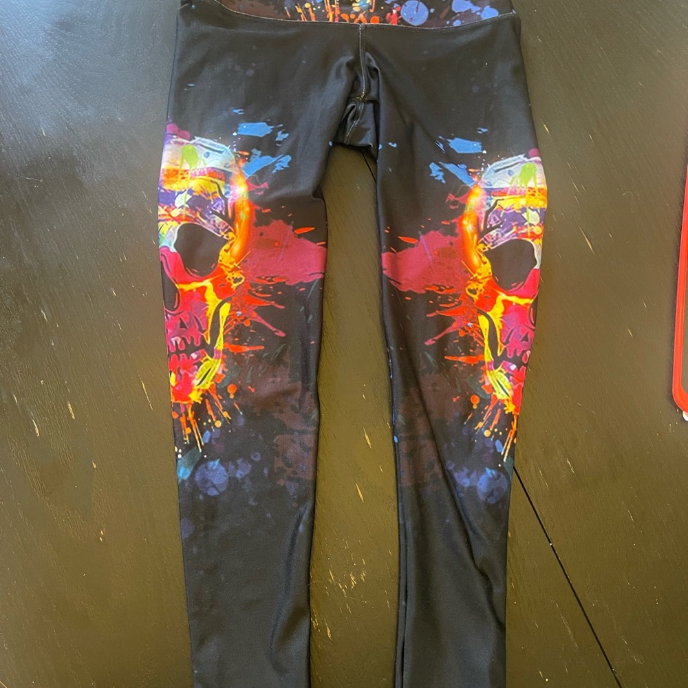 Colorful Skull Print Leggings